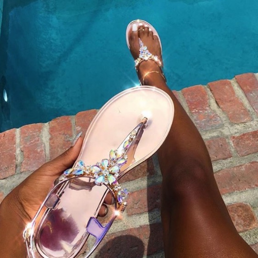 Rose Gold Glitter sandals US 9